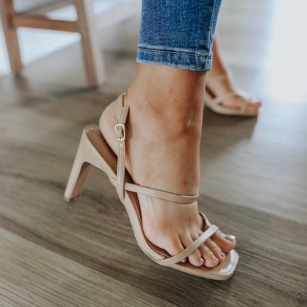 Quipid Nude Strappy Heels